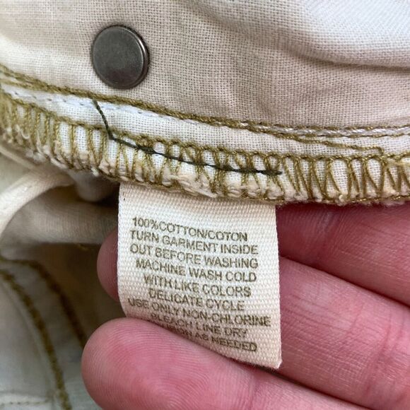 Free People Patchwork Light Wash Denim Shorts Crochet Lace 25 24 Raw Hem Cutoff - Picture 5 of 11